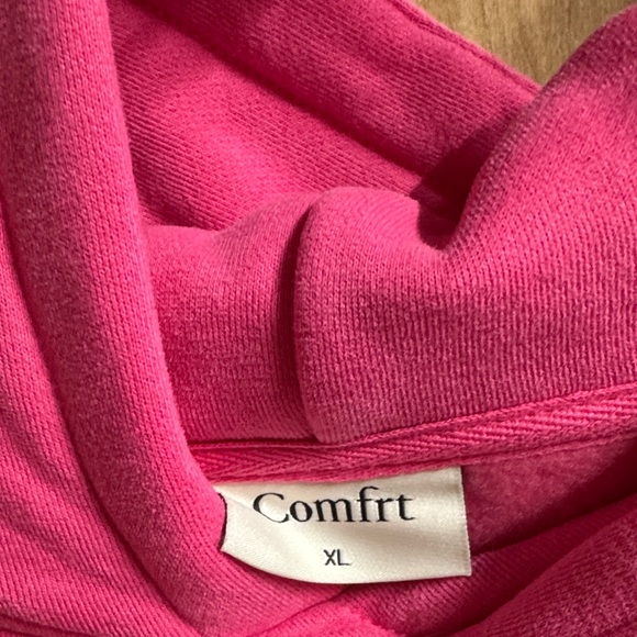 Pink Pullover Hoodie Sweatshirt - Casual Everyday Comfort - Picture 3 of 3